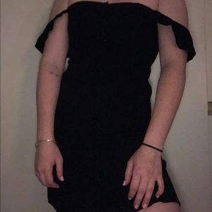 Flynn Skye Black Bardot Mini Dress